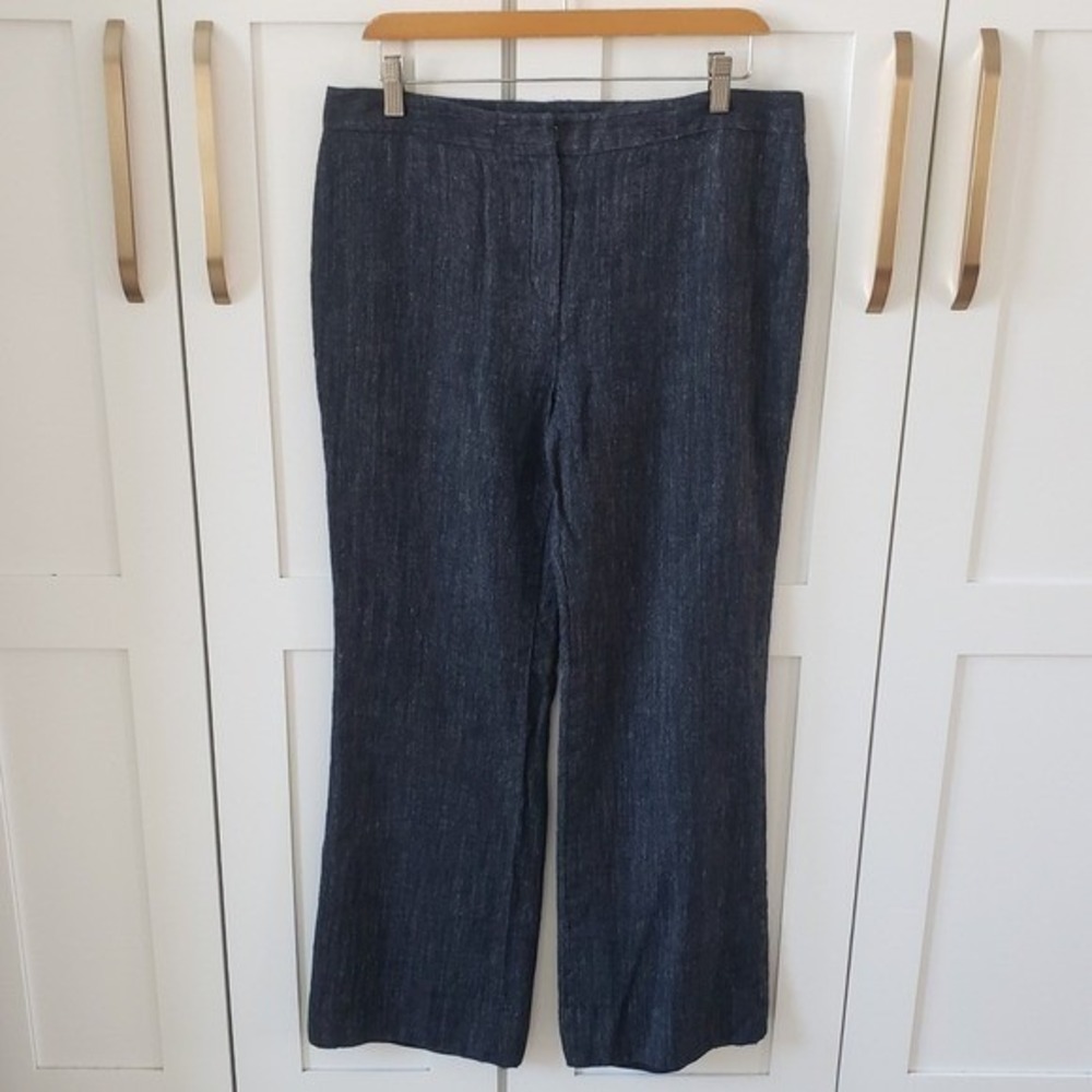 Brooks Brothers Pants Womens 10 Italian Wool Silk Linen Tweed Wide Leg Trousers